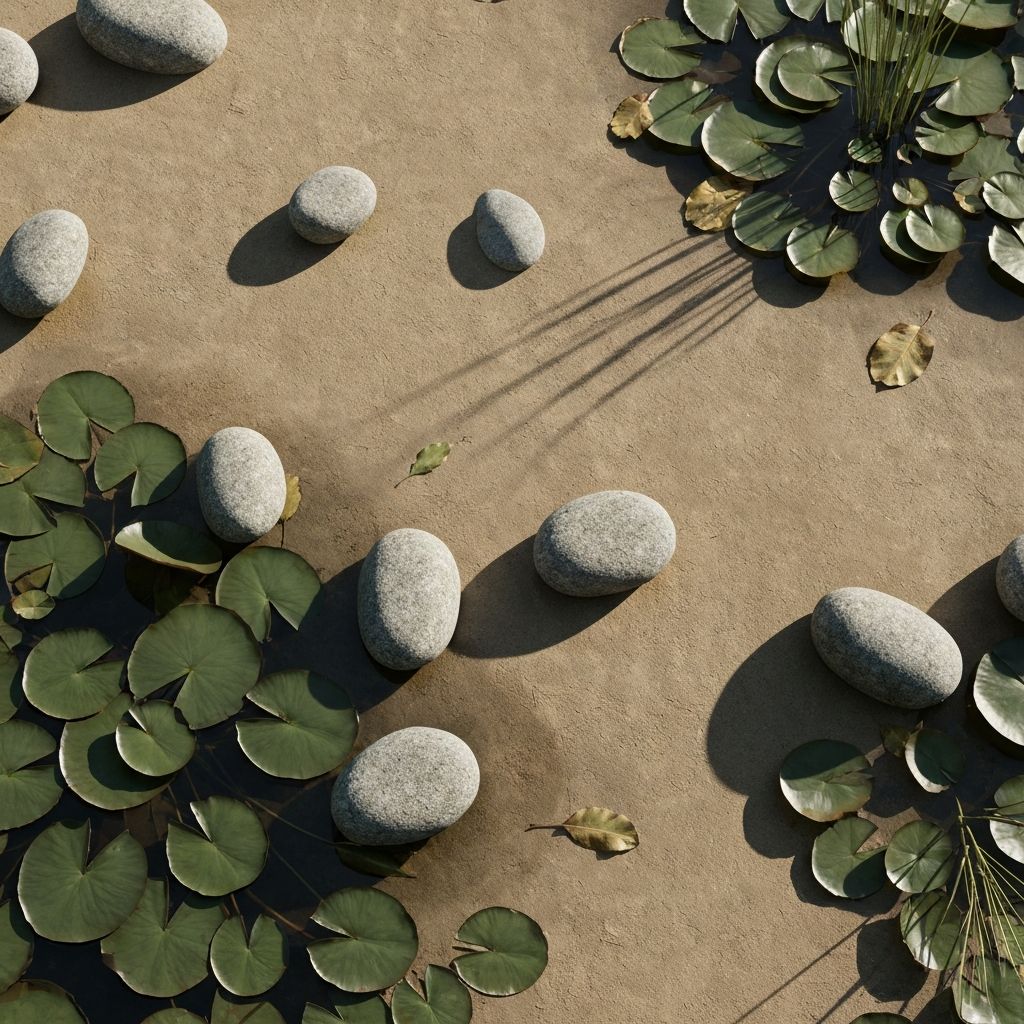 Minimalist natural elements representing balance